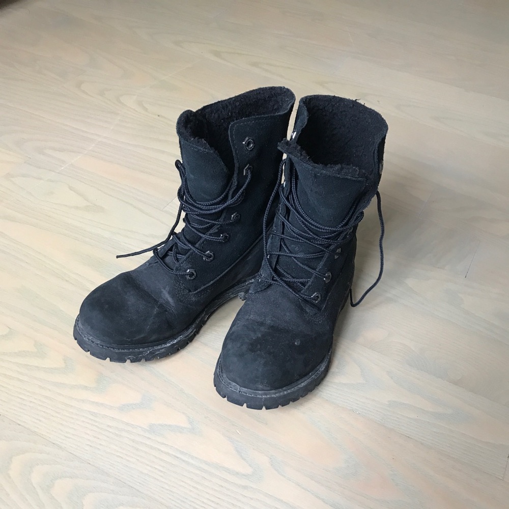 timberland black winter boots